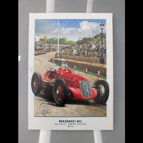  Picture on canvas "MASERATI 4CL – Gigi Villoresi 1946 Nice Grand Prix"