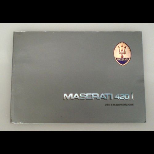 Maserati 420i use and maintenance manual