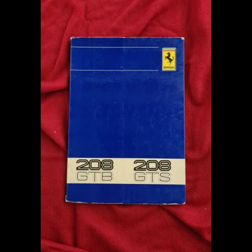 Ferrari 208 GTB-GTS Blue use and maintenance manual