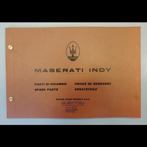 Maserati Indy “Spare Parts” catalogue