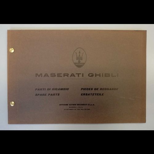 Original Maserati Ghibli Spare Parts Manual