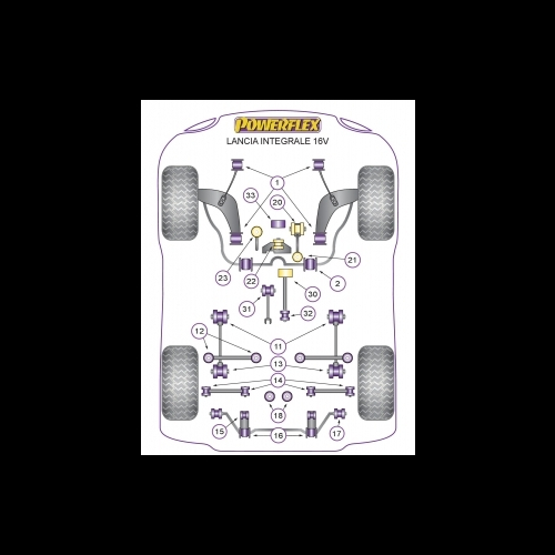 Kit 34 gommini powerflex Lancia Delta Evo