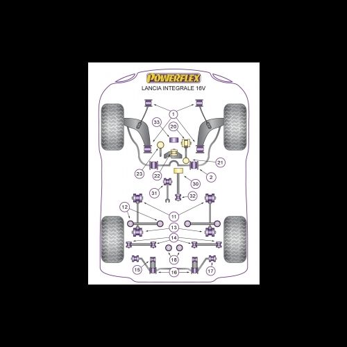Kit of 34 Lancia Delta Evo powerflex rubbers