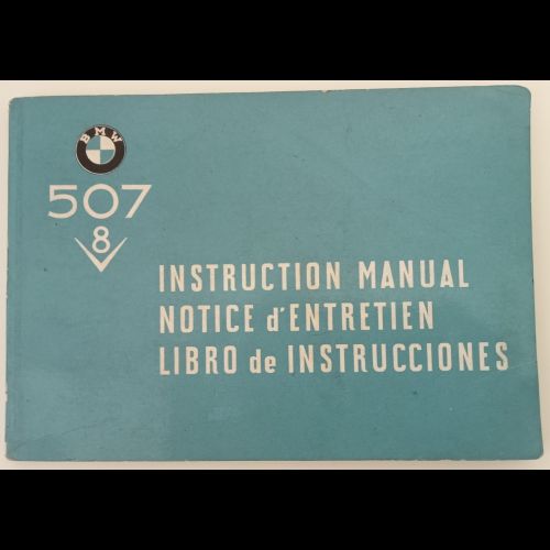 BMW 507 instruction manual - entry notice - instruction book